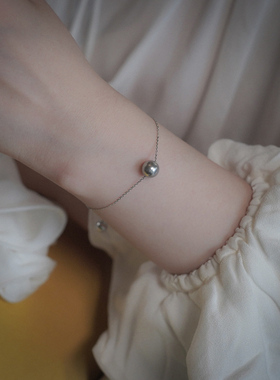 yeajewel手作简约灰珍珠手链925银饰手环日韩百搭气质首饰女30445