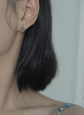 精致优雅绕水滴和田玉耳钉温柔迷你小耳环轻奢高级感耳饰女001056