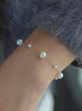 时尚简约气质大小淡水珍珠可调节手链小众高级感轻奢手串女60113