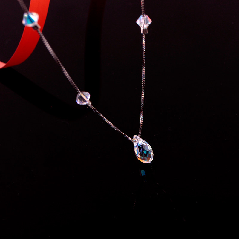 Austria Diamond Drop crystal clavicle have cash less than that is registered in the accounts Necklace personality 925 Sterling Silver Accessories Simplicity Necklacein the Accessories/Fashion Jewelry, Necklace  category - from Buy2taobao.com to provide professional Taobao agent buy service