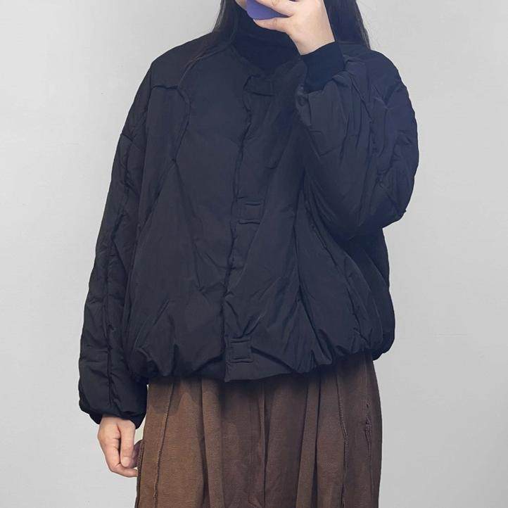 孔米2024冬季时尚纯色休闲轻薄款女士羽绒服圆领保暖外套文艺宽松