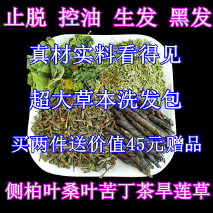 侧柏叶桑叶苦丁茶墨旱莲草野生植物发洗发包脱发生增乌黑