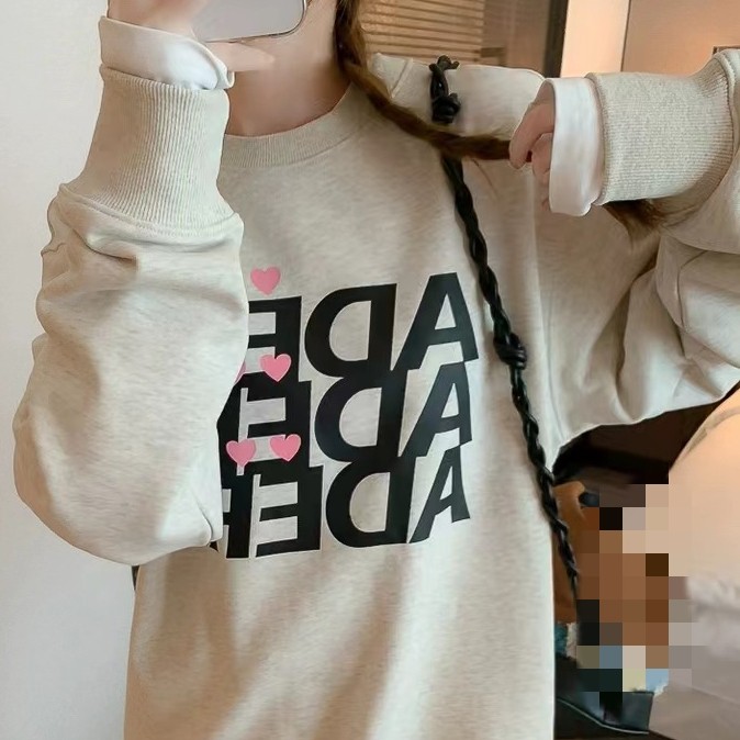 ader圆领卫衣女小众宽松