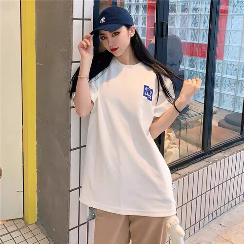 时尚刺绣情侣宽松百搭