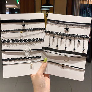 网红项圈女颈带脖链少女锁骨链短款choker脖子饰品简约项链颈链潮