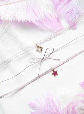 choker日韩风森系紫色脖子饰品