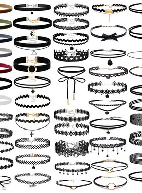 choker学生锁骨链脖子饰品颈带日韩国短款项链项圈女脖颈蕾丝颈链