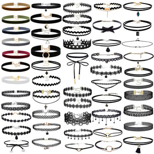 choker学生锁骨链脖子饰品颈带日韩国短款项链项圈女脖颈蕾丝颈链