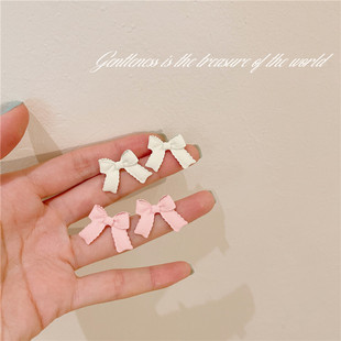 925银针蝴蝶结耳钉韩国夏季 可爱甜美耳环小巧ins风耳坠百搭耳饰女