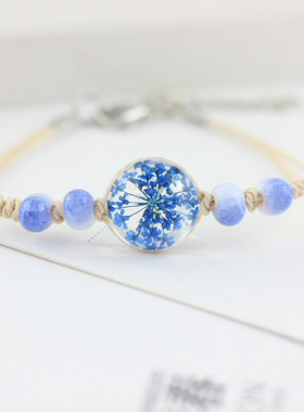 中国风森女系手链干花手绳满天星