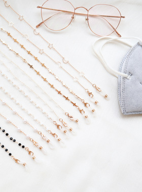 珍珠链条口罩挂链diy女ins明星款