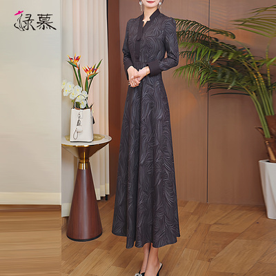 轻奢贵夫人气质遮肉显瘦优雅长裙