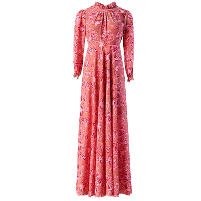 绿慕淑女风雪纺印花大摆长裙