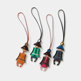 H家轻奢风时尚女包挂件海盗挂饰吊饰包包挂件全牛皮手缝挂饰