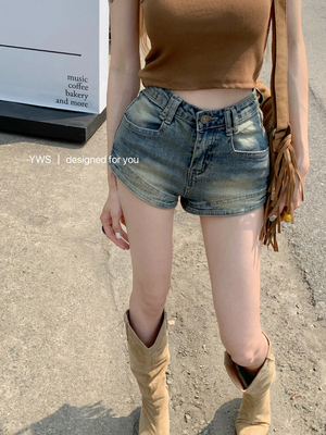小个子美式直筒牛仔短裤外穿夏季