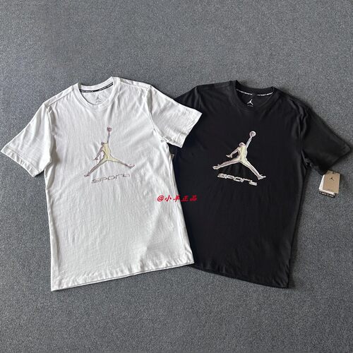 NIKE耐克Jordan男子纯棉透气篮球运动休闲圆领T恤短袖HQ7985-100