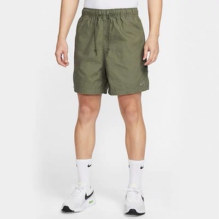 HJ1947 NIKE耐克男短裤 橄榄绿五分裤 梭织休闲刺绣运动裤 222 夏新款