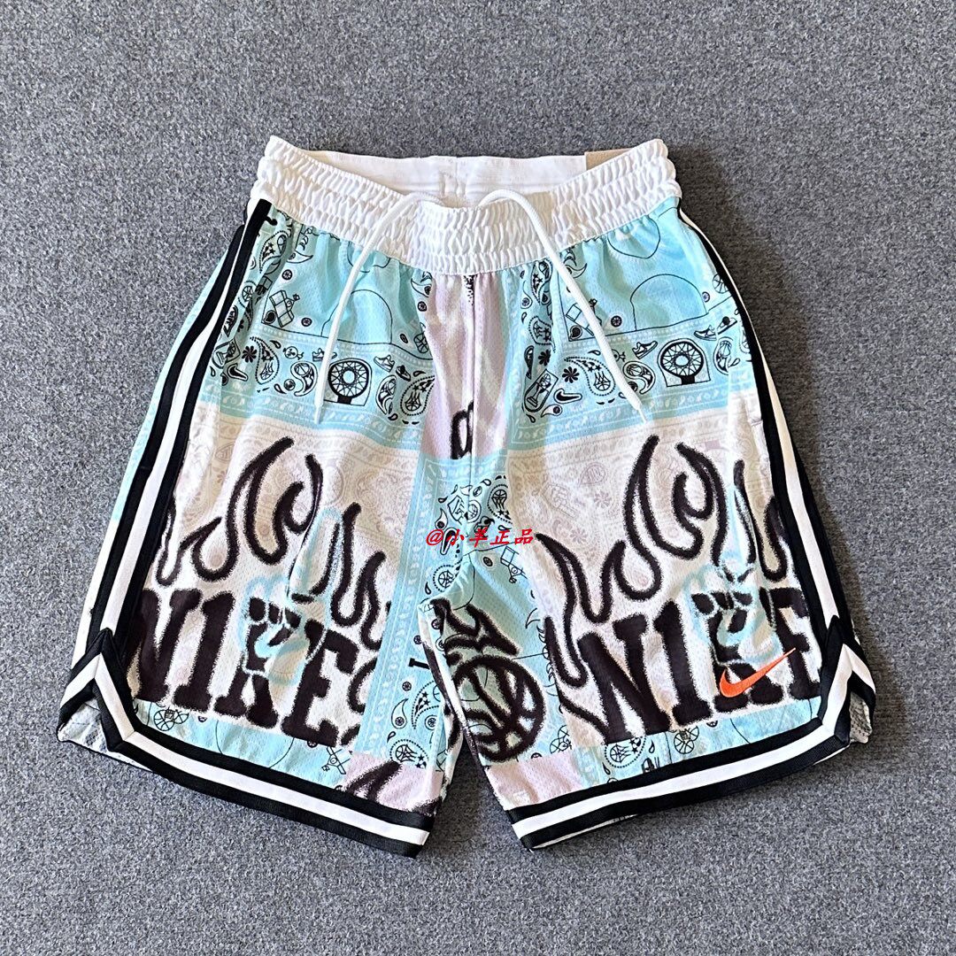 NIKE耐克男子夏季涂鸦篮球运动健身训练速干透气短裤五分裤HF6151