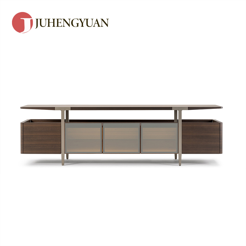 domus意式简餐实木玻璃靠墙轻奢