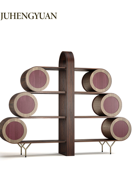 JUHENGYUAN/聚恒缘 意大利简约现代Roue意式极简设计师木轮式书架