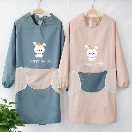 围裙女家用厨房防水防油餐饮工作服男士2025新款时尚长袖做饭罩衣