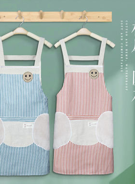 2025新款围裙女家用厨房防水防油工作服餐饮专用网红做饭围腰年轻