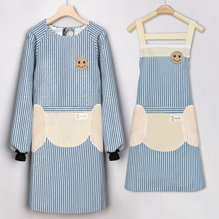 2025新款 工作服大人做饭罩衣秋男 围裙女家用厨房防水防油餐饮长袖