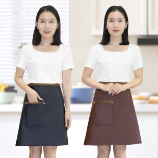 2026新款 半身围裙女家用厨房防水防油工作服餐饮专用半截皮革围腰