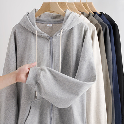 600g美式重磅银狐绒开开衫卫衣