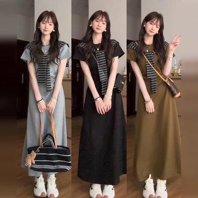 夏日绝美连衣裙子女夏季新款巨好看简单大方得体的长裙小个子