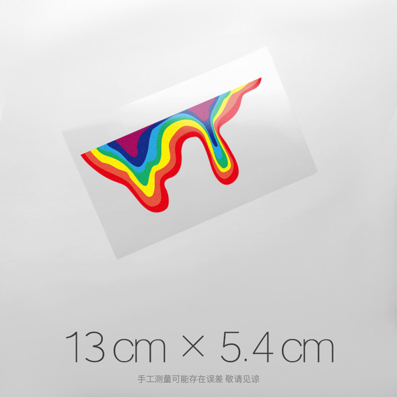液体态彩虹创意车贴侧边流体效果个性车身窗装饰电动摩托反光贴纸