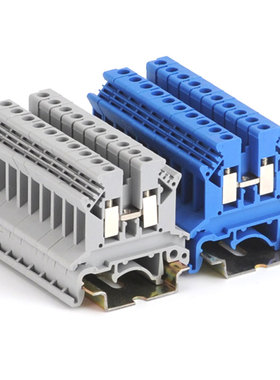 蓝色版 接线端子UK2.5B纯铜件电压接线端子排UK-2.5N 2.5mm平方