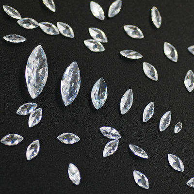 尖底白色透底马眼钻美甲饰品装饰