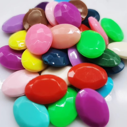 13x18'18x25尖底亚克力钻椭圆形实色树脂糖果色diy饰品装饰钻发饰