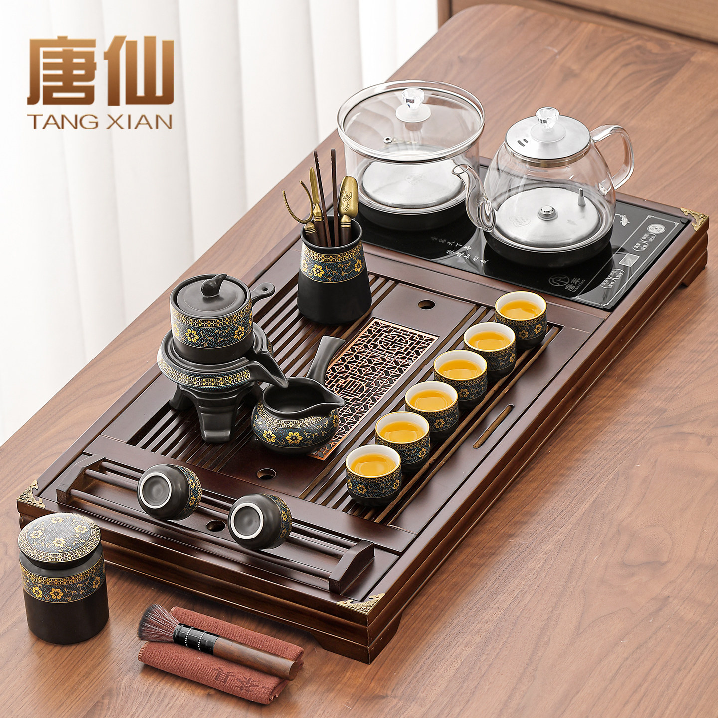 唐仙功夫茶具套组家用2025新款全自动烧茶壶电热煮茶一体整套高档