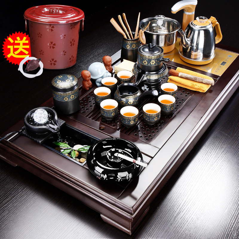 唐仙整套陶瓷茶具茶盘全自动烧水一体功夫茶台家用会客茶几套装