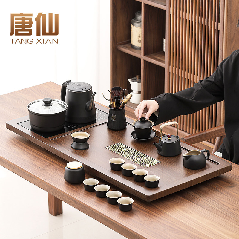 黑陶功夫茶具套组高档家用全自动上水一体茶盘办公室茶台烧水茶壶