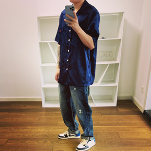 SHIRT BTTJOB SILK HAWAII 天然贝壳纽扣 Vintage丝绸夏威夷衬衫