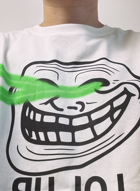 BTTJOB Trollface LOL UR SIDELINED Tshirt巨魔笑脸激光眼短袖