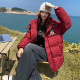 新款现货！韩版学院风印花羽绒服浙宝180A/货号1828/p255控358，女装羽绒服，浙宝180A