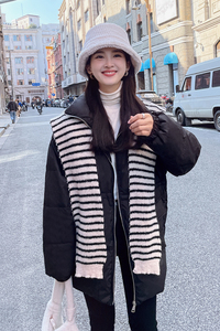 现货韩版中长款带披肩羽绒服   178/912/P255/K348图片