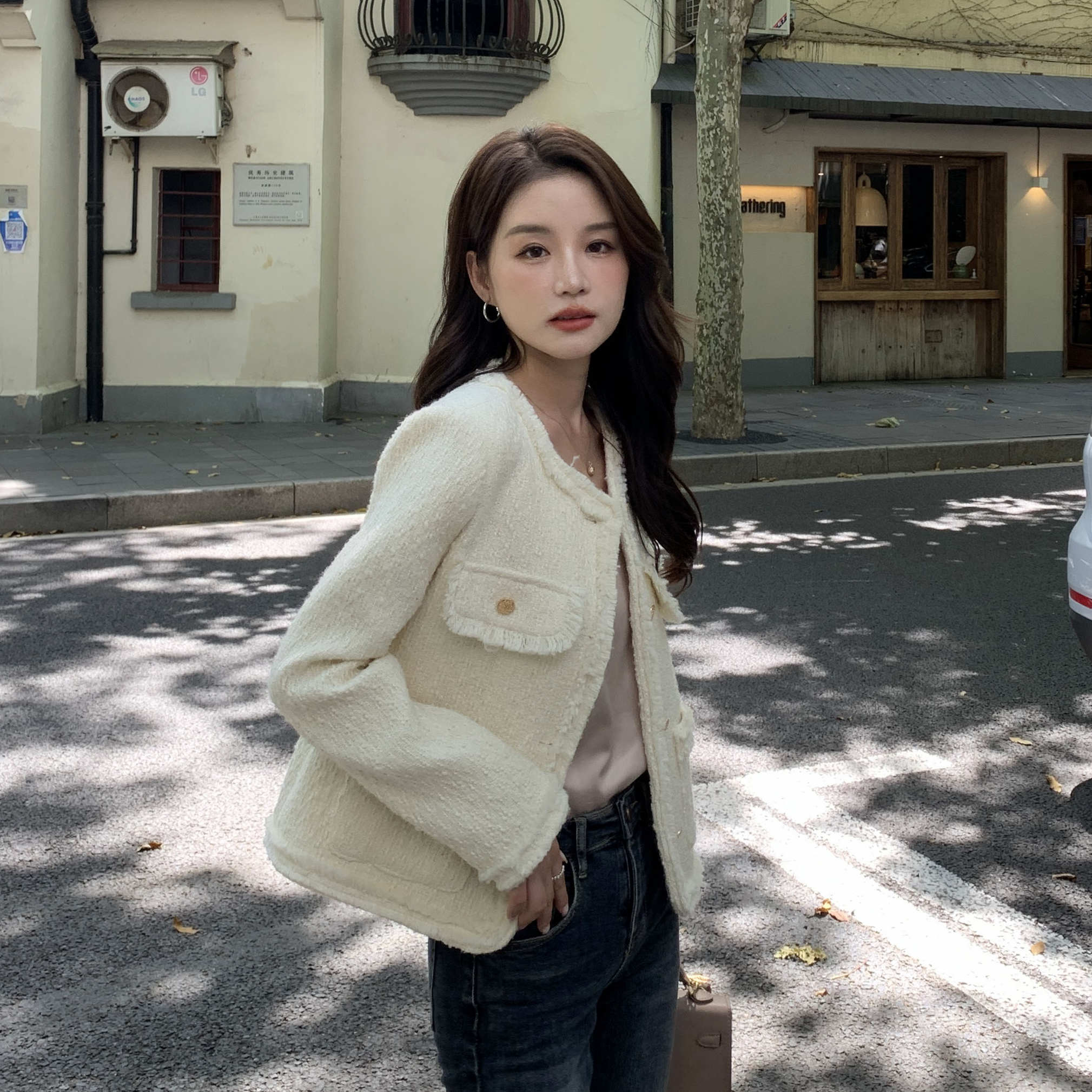 名媛气质小香风短外套女2023春新款小个子韩版小众高级感休闲上衣,女装短外套,浙宝180A