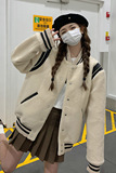 新款现货！羊羔毛棒球服外套休闲风浙宝180A/货号8855/p175控258，女装短外套，浙宝180A