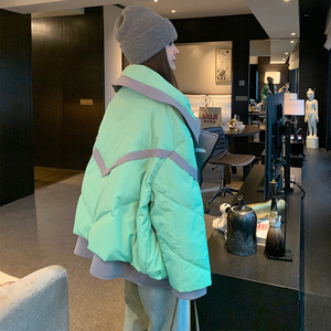 新款现货！23冬季新西装领拼接羽绒服/货号8865/p220控338图片
