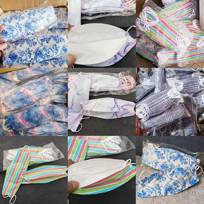 一元发10个！韩版印花蓝色鱼嘴型防护一次性3层罩透气学生时尚