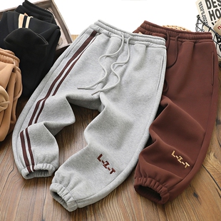 5折!男童冬季加绒运动裤新款儿童复合绒冬棉裤中大童宽松保暖卫裤
