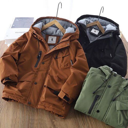 男童加厚冬季夹棉棉衣洋气连帽潮