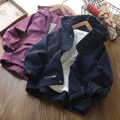 薄绒冲锋衣纯色秋冬连帽