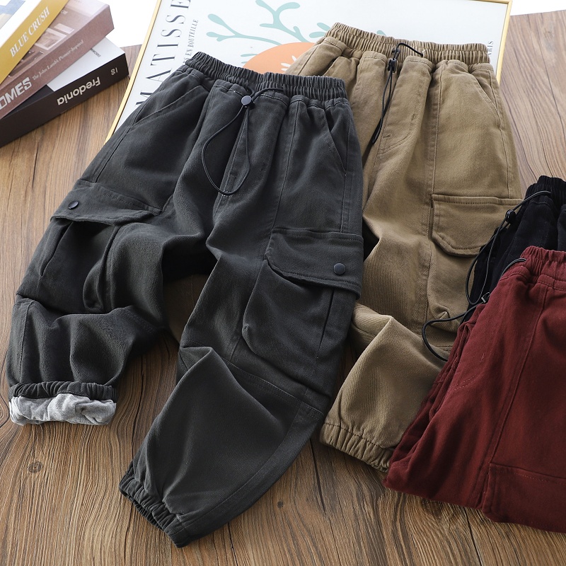 双层长裤工装裤帅气休闲加厚深秋