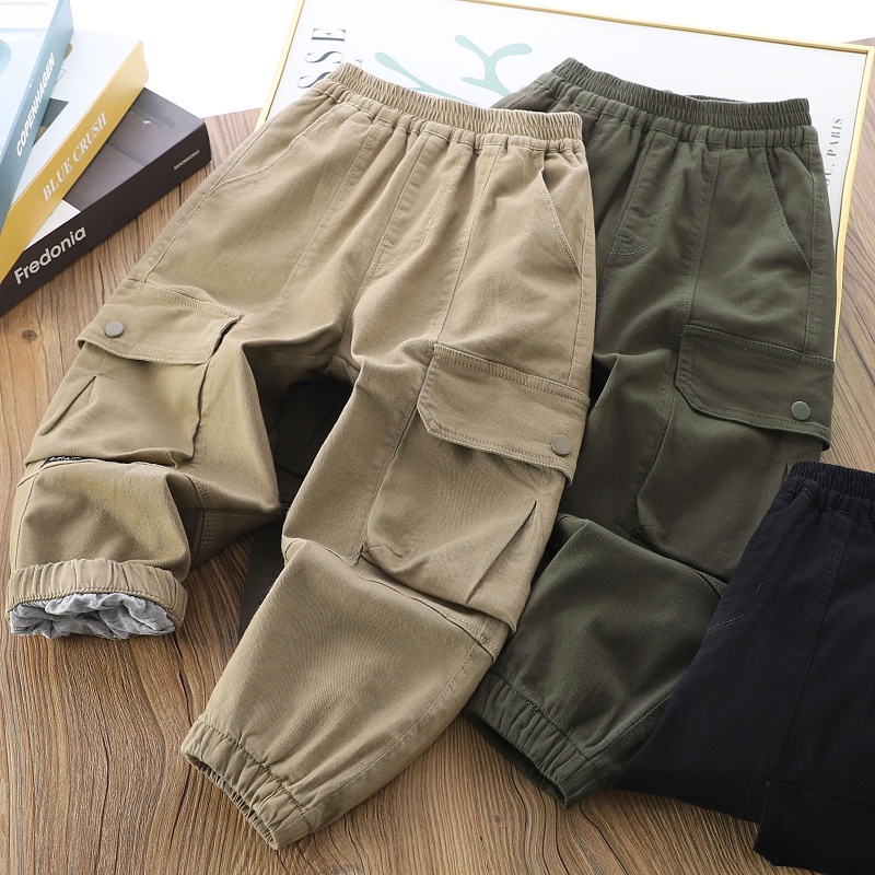 长裤纯棉工装裤双层弹力百搭帅气